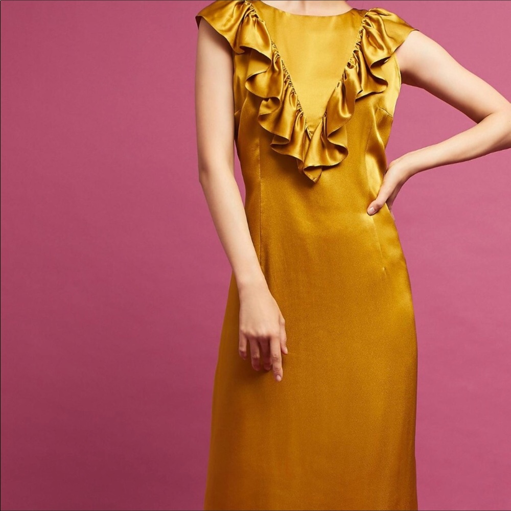 Out of stock Anthropologie raffled satin dress - Picture 4 of 8